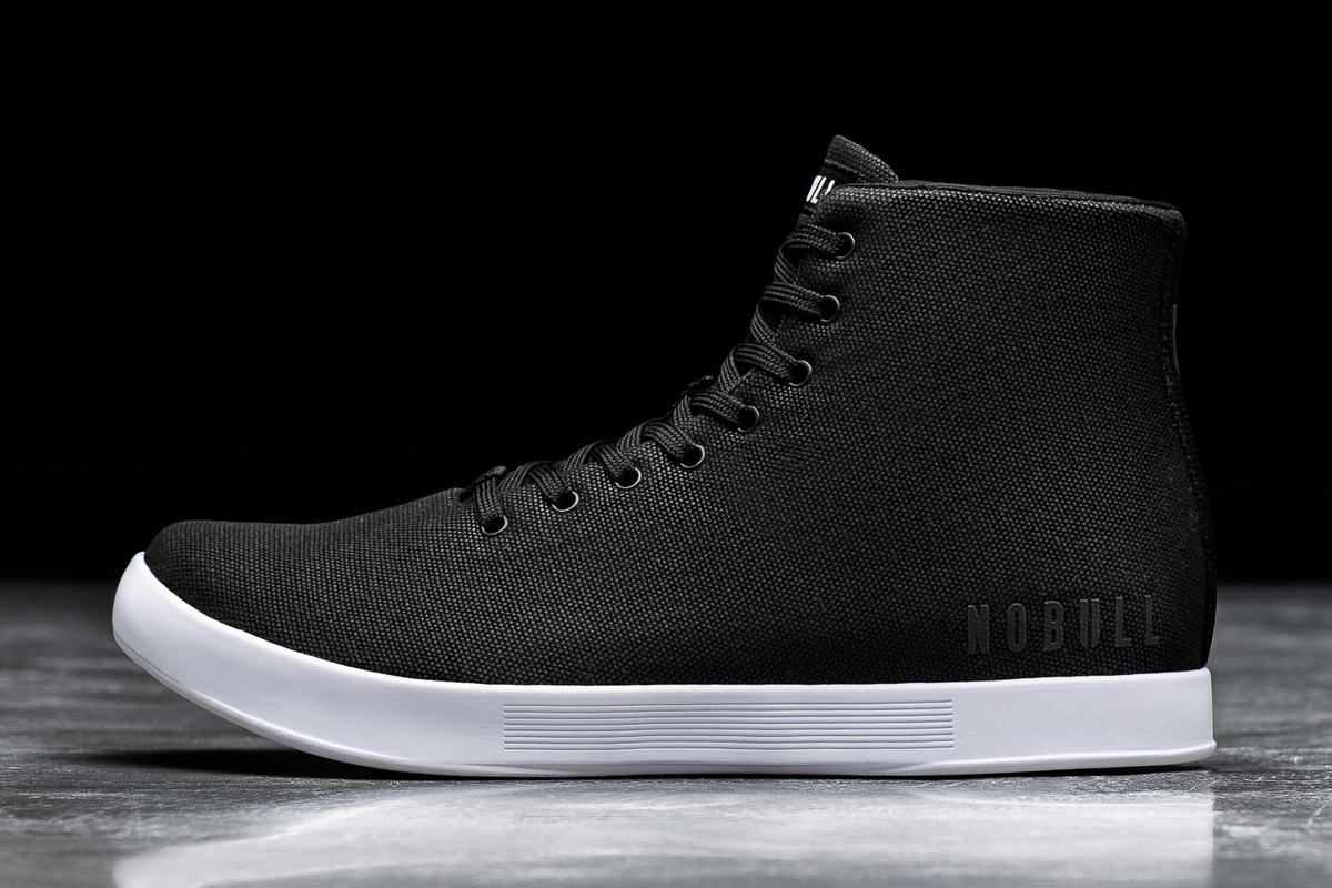 Nobull High-Top Canvas Men\'s Trainers Black White | Australia (SY8629)